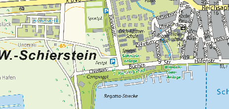 Kartenausschnitt Wiesbaden rund um die Kleinaustraße