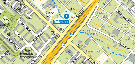 Kartenausschnitt Wiesbaden rund um die Kahle Mühle